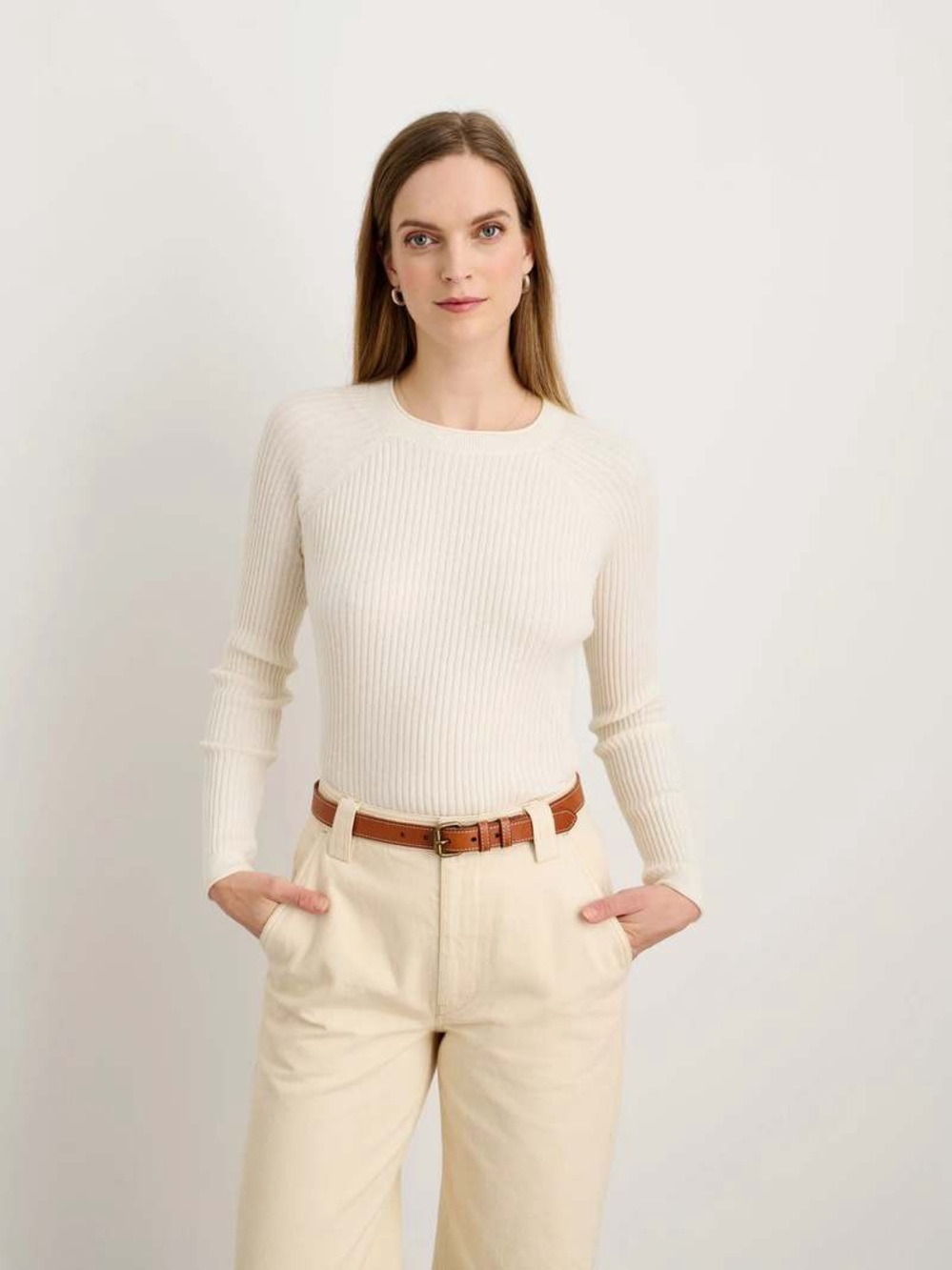 Alex mill ribbed crewneck sweater size XS in ivory wool cotton blend